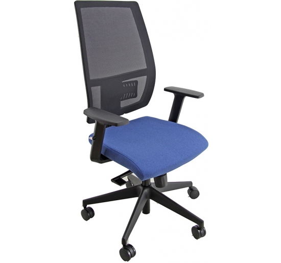 SEDIA SEMIDIREZIONALE MELANIA Colore Rete nera/Seduta Blu Misure cm 102/113H x49Px51L