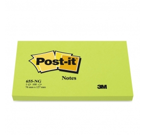POST-IT® COLORATI NEON Colore Verde Formato mm 76x127