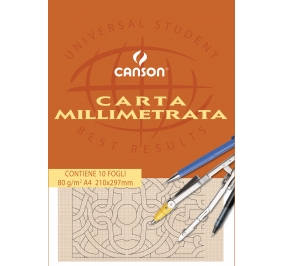 CARTA OPACA MILLIMETRATA  Formato 21x29,7 (A4)